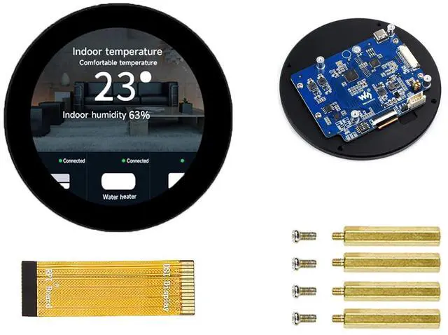 Main image of 3.4inch DSI Round Touch Display, 800 x 800 IPS Screen, 170° Viewing Angle, for R