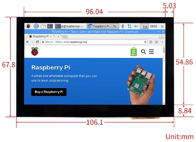 Alt view image 7 of 7 - 4.3inch HDMI LCD (B) 4.3" 800x480 Touch Screen LCD Capacitive Display IPS Monito