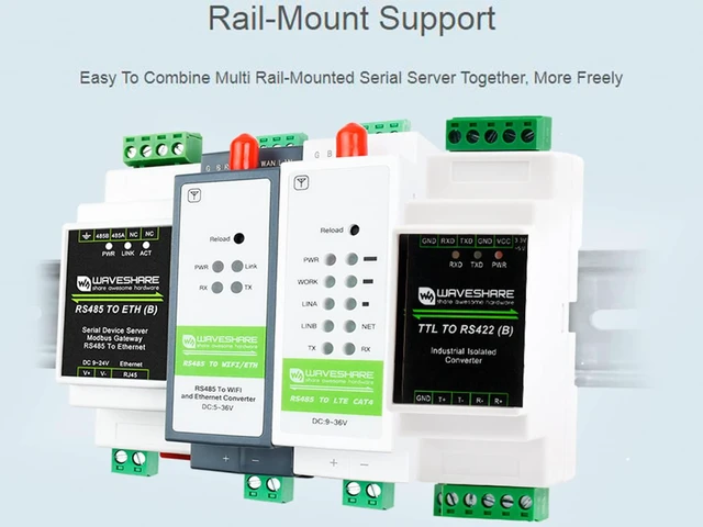 Alt view image 4 of 7 - Galvanic Isolated Rail-Mount TTL to RS422 Converter Adapter, Anti-Surge, Power S