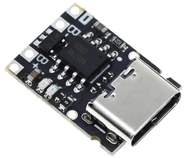 Alt view image 3 of 6 - 5pcs TP4057 1A 3.7V Lithium Battery Charging Board with Protection Type-C USB C