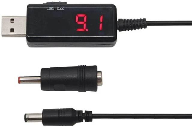 Main image of USB Boost Converter Cable DC 5V to 9V 12V USB Step-up Cable USB to DC 5.5x2.1mm