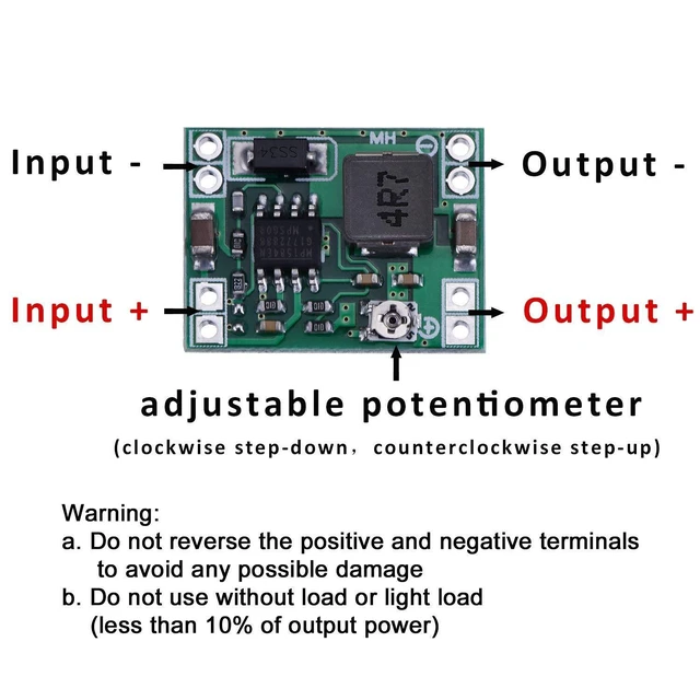 Alt view image 5 of 6 - 5pcs MP1584EN 3A Mini DC-DC Buck 24V to 12V 9V 5V 3V Adjustable Step Down Module