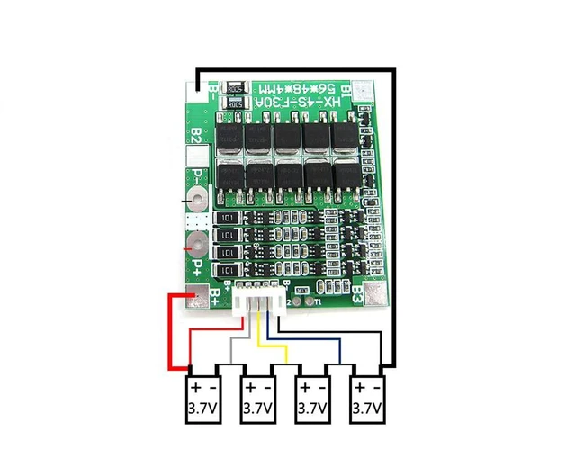 Alt view image 6 of 7 - 14.8V 4S 30A 18650 Li-ion Lithium Battery BMS PCB Integrated Circuits Protection