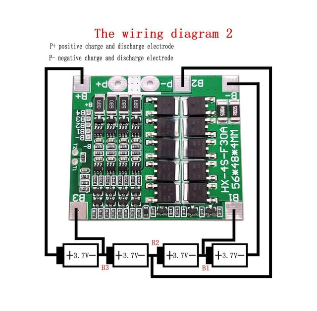 Alt view image 5 of 7 - 14.8V 4S 30A 18650 Li-ion Lithium Battery BMS PCB Integrated Circuits Protection