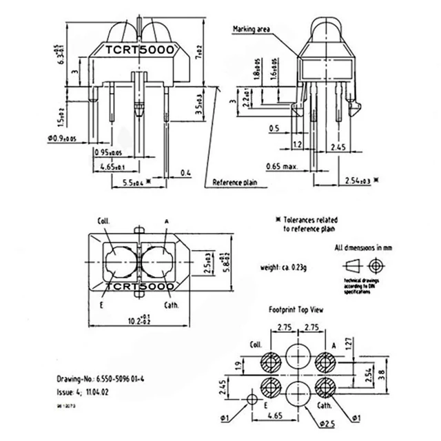 Alt view image 4 of 5 - 20pcs TCRT5000L TCRT5000 Photoelectric Sensors Reflective Optical Sensor Transis