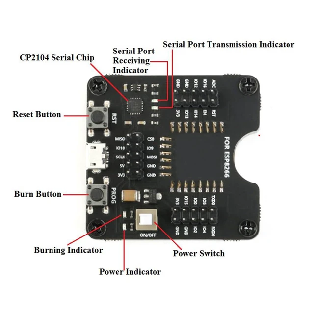 Alt view image 2 of 5 - ESP8266 Development Board Programmer Tool Burning Fixture Tool Test Socket Downl