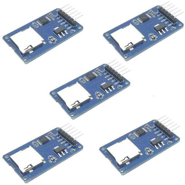 Main image of 5pcs Micro SD TF Card Adater Reader Module 6Pin SPI Interface Driver Module with