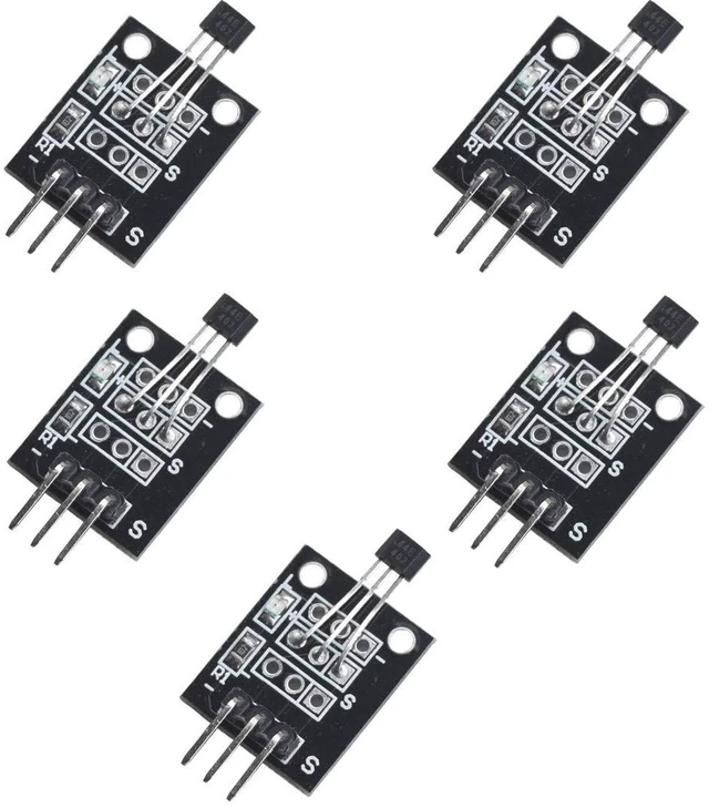 Main image of 5pcs Hall Effect Magnetic Sensor Module 3144E A3144 Hall Effect Sensor DC 5V for