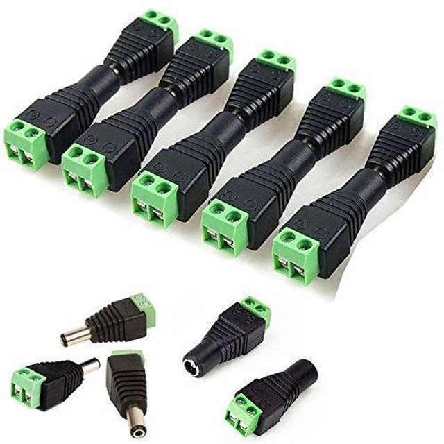 Alt view image 2 of 7 - 10Pair Male Female 5.5 X 2.1mm DC Power Plug CCTV 12V Power Terminal Connector