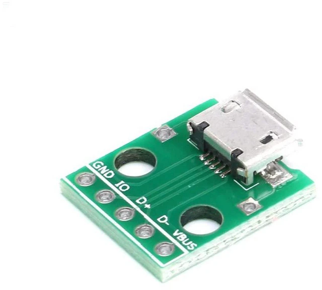 Alt view image 2 of 4 - 10pcs Micro USB to DIP Adapter 5pin Female Connector B Type PCB Converter pinboa