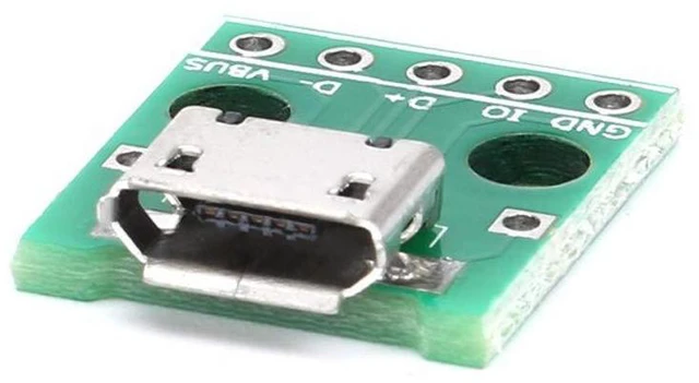 Alt view image 3 of 4 - 10pcs Micro USB to DIP Adapter 5pin Female Connector B Type PCB Converter pinboa
