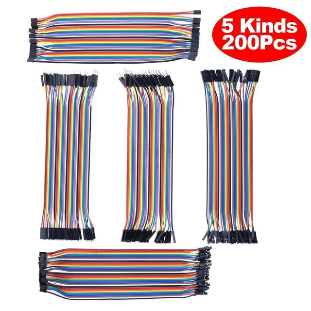 Alt view image 2 of 7 - 200pcs/5x40pcs Breadboard Jumper Wires with Male Pin or Female Pin 2.54mm 2.0mm
