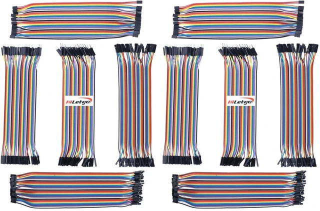 Main image of 200pcs Breadboard Jumper Wires - Dupont Wire Male & Female, 2.54mm & 2.0mm, 20cm