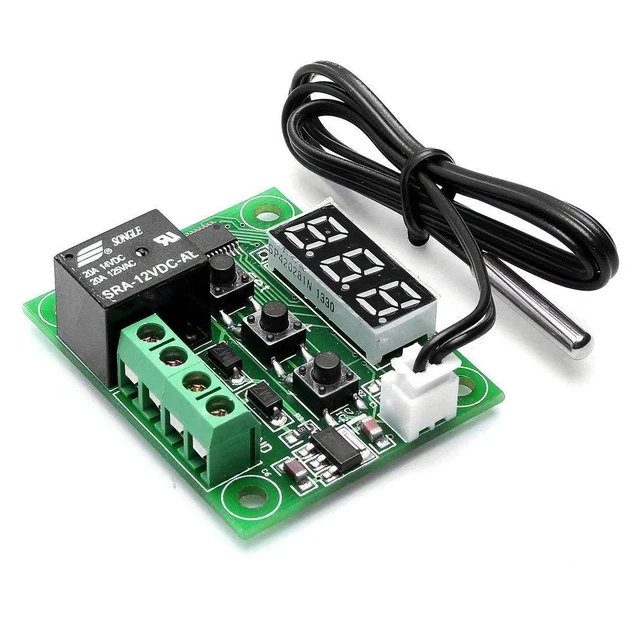 Alt view image 2 of 7 - 2pcs W1209 12V DC Digital Temperature Controller Board Micro Digital Thermostat