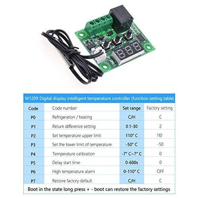 Alt view image 3 of 7 - 2pcs W1209 12V DC Digital Temperature Controller Board Micro Digital Thermostat
