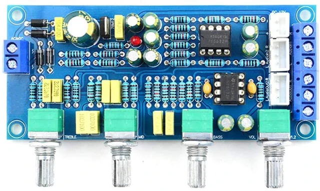 Alt view image 2 of 5 - NE5532 OP-AMP HiFi Preamplifier Pre Amplifier Bass Treble Balance Volume Tone Co