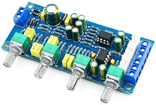 Alt view image 3 of 5 - NE5532 OP-AMP HiFi Preamplifier Pre Amplifier Bass Treble Balance Volume Tone Co
