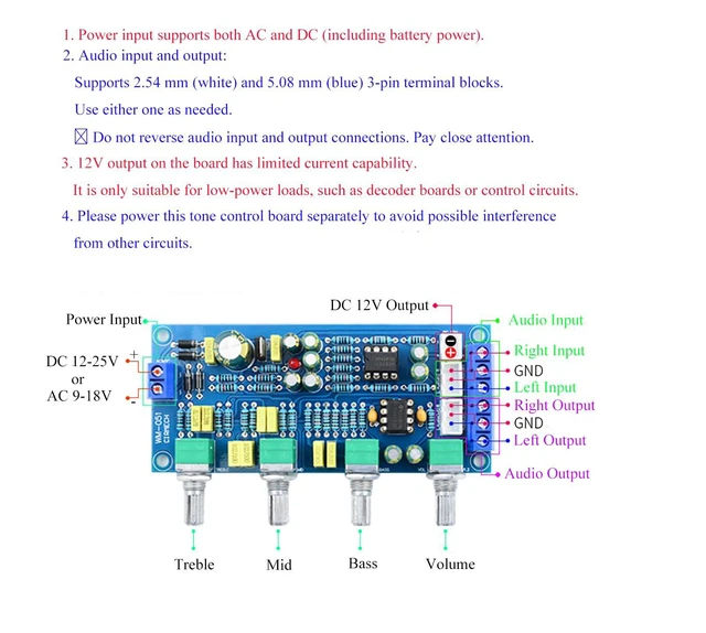 Alt view image 4 of 5 - NE5532 OP-AMP HiFi Preamplifier Pre Amplifier Bass Treble Balance Volume Tone Co