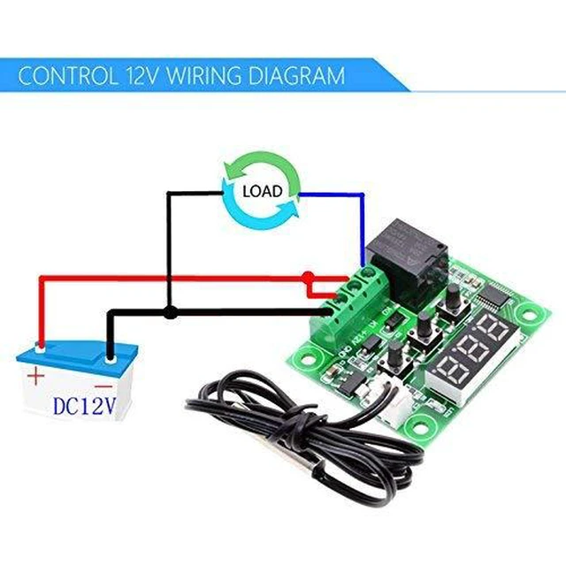 Alt view image 6 of 7 - 2pcs W1209 12V DC Digital Temperature Controller Board Micro Digital Thermostat