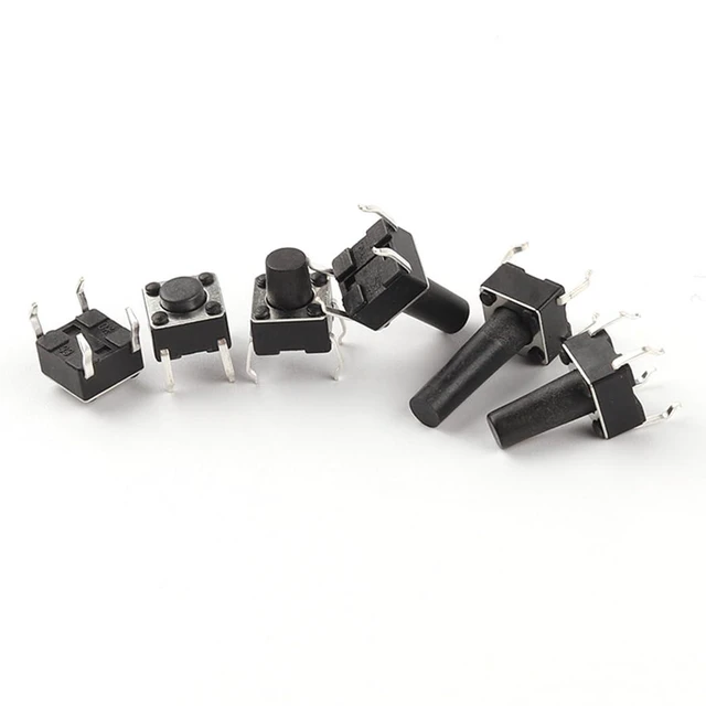 Alt view image 3 of 6 - 200pcs 6x6mm Tact Switch Tactile Push Button Switch Assortment Kit Height from 4