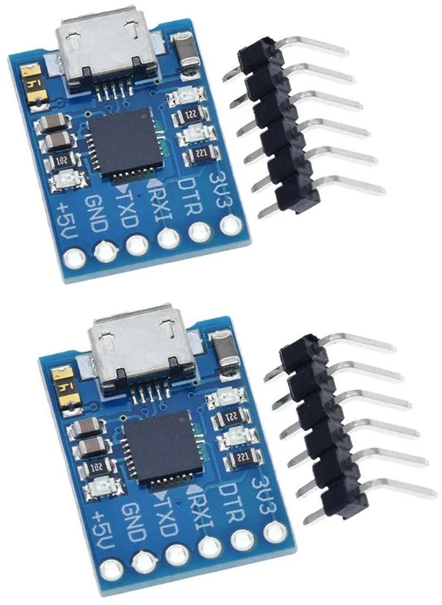 Main image of 2pcs CP2102 Micro USB to UART TTL Module 6 Pin Serial Converter STC Replace FT23