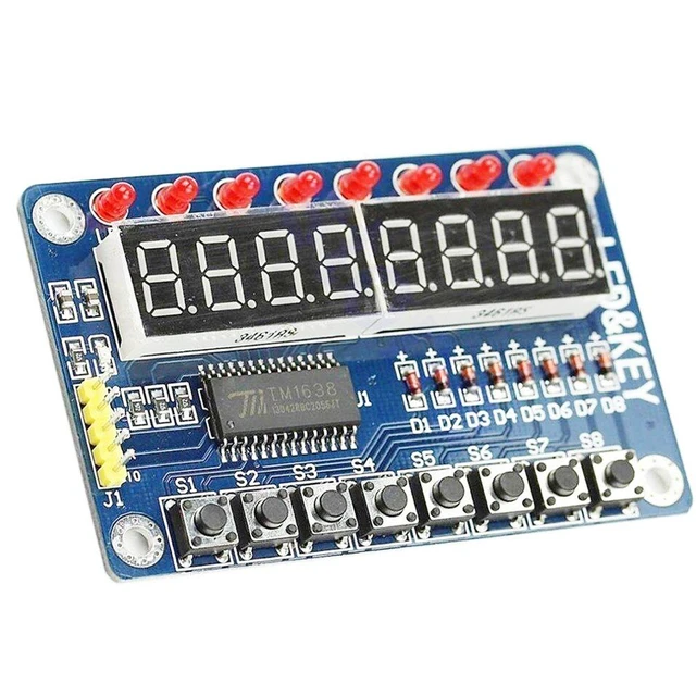 Main image of TM1638 8 Bits Digital LED Tube Display Module with 8 LEDs 8 Button Keys for AVR