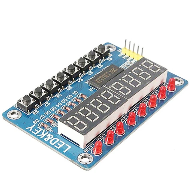 Alt view image 3 of 7 - TM1638 8 Bits Digital LED Tube Display Module with 8 LEDs 8 Button Keys for AVR