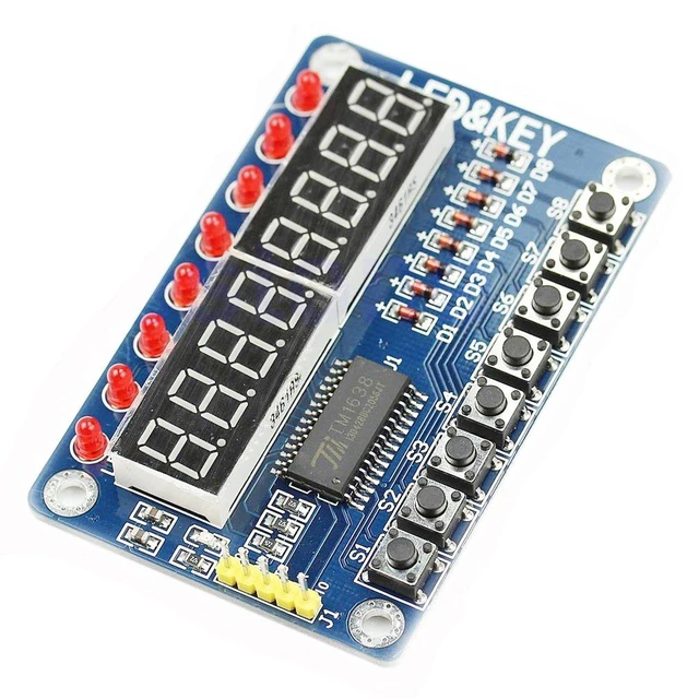 Alt view image 4 of 7 - TM1638 8 Bits Digital LED Tube Display Module with 8 LEDs 8 Button Keys for AVR