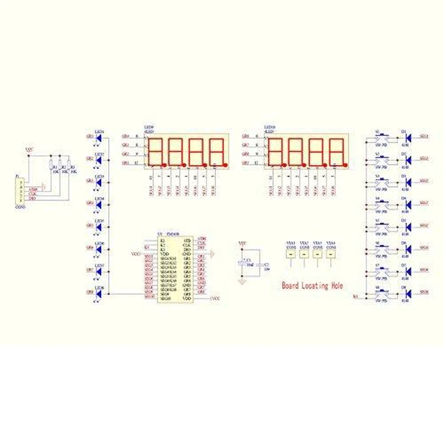 Alt view image 7 of 7 - TM1638 8 Bits Digital LED Tube Display Module with 8 LEDs 8 Button Keys for AVR