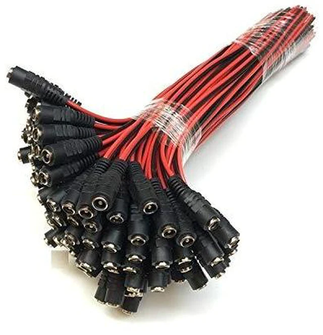 Alt view image 5 of 6 - 20pcs DC Pigtail Adapter Power Connectors Cables Male & Female 2.1mm x 5.5mm DC