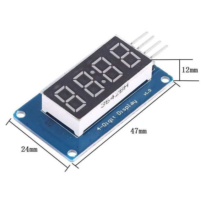 Alt view image 5 of 6 - 2pcs 0.36" 4-Digit Tube LED Segment Display Module Red Common Anode TM1637 Drive