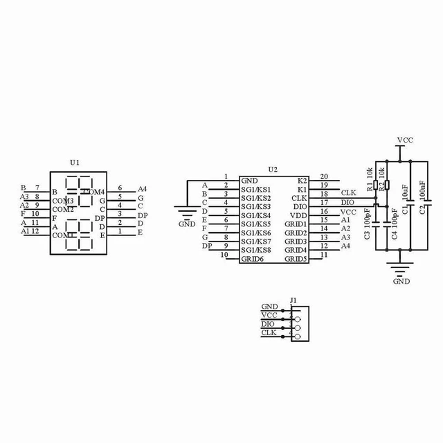 Alt view image 6 of 6 - 2pcs 0.36" 4-Digit Tube LED Segment Display Module Red Common Anode TM1637 Drive