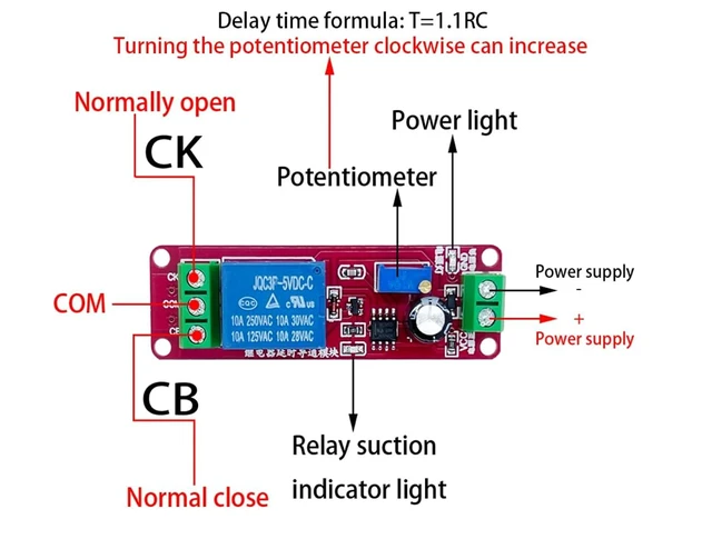 Alt view image 7 of 7 - 5pcs NE555 DC 12V Delay Timer Switch Adjustable Module 0 to 10 Second
