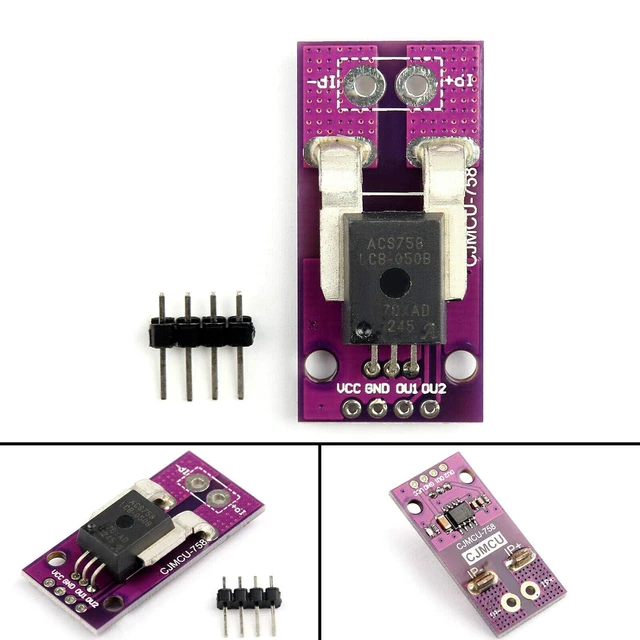 Alt view image 2 of 6 - ACS758 ACS758LCB-050B-PFF-T 50A Linear Current Sensor ACS758LCB Current Module 1