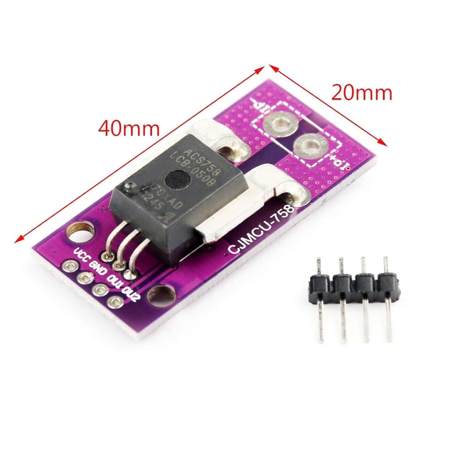 Alt view image 4 of 6 - ACS758 ACS758LCB-050B-PFF-T 50A Linear Current Sensor ACS758LCB Current Module 1