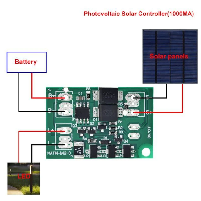 Alt view image 5 of 6 - 2pcs Solar Panel Automatic Control Switch 1000mA Solar LED Lamp Control Board Co