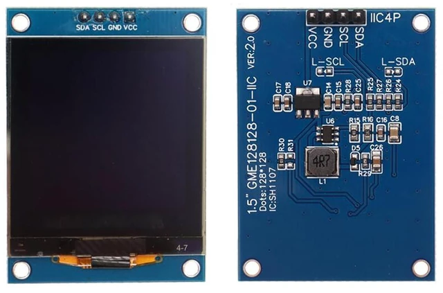 Alt view image 3 of 6 - 1.5" SH1107 128x128 OLED Display Module 1.5 Inch IIC I2C 4 Pin OLED Screen LCD D