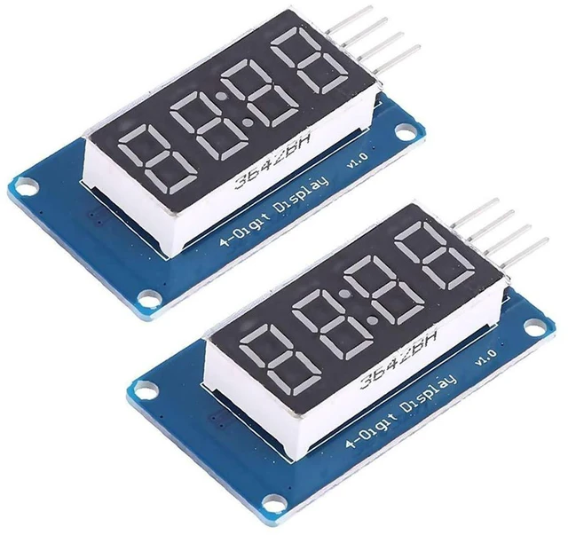 Main image of 2pcs 0.36" 4-Digit Tube LED Segment Display Module Red Common Anode TM1637 Drive