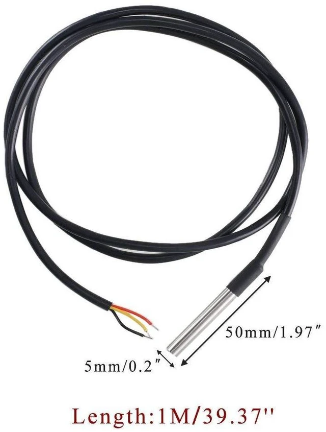 Alt view image 2 of 6 - 5pcs DS18B20 Temperature Sensor Temperature Probe Stainless Steel Package Waterp