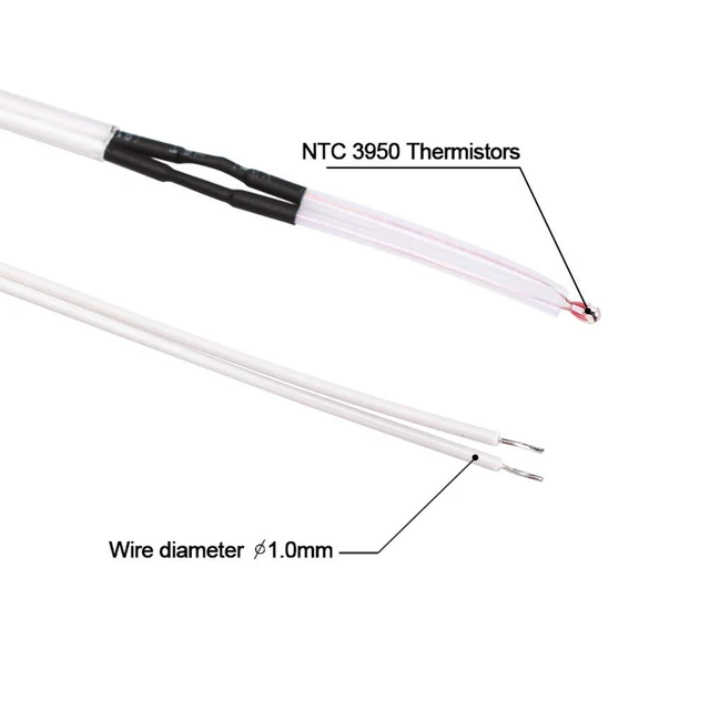 Alt view image 3 of 4 - 10pcs 3D Printer 100K ohm NTC 3950 Thermistors Sensors with 1m Cable 3D Printers