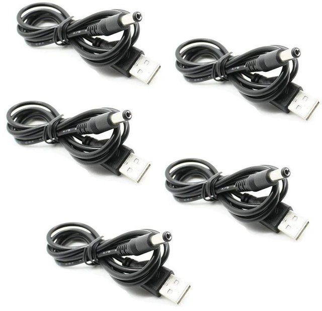 Alt view image 2 of 7 - 5pcs USB 2.0 A Male to DC 5.5x2.1mm 5 Volt DC Connector Charge Barrel Jack Power