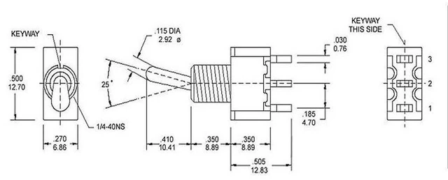 Alt view image 3 of 4 - 10pcs AC 125V 6A Amps ON/ON 6 Terminals 2 Position DPDT Toggle Switch MTS202