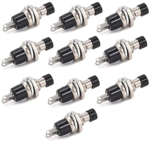 Main image of 10pcs PBS-110 7MM Self-Locking Normal Open NO Push Button Switches ON/Off 2 Foot