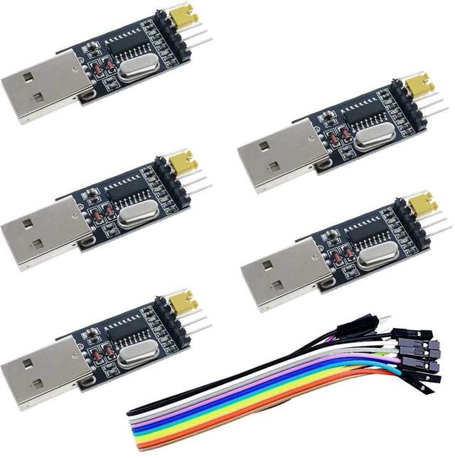 Main image of 5pcs USB to Serial USB to TTL CH340 Module with STC Microcontroller Download Ada