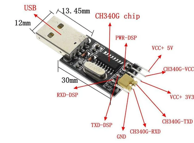 Alt view image 4 of 6 - 5pcs USB to Serial USB to TTL CH340 Module with STC Microcontroller Download Ada