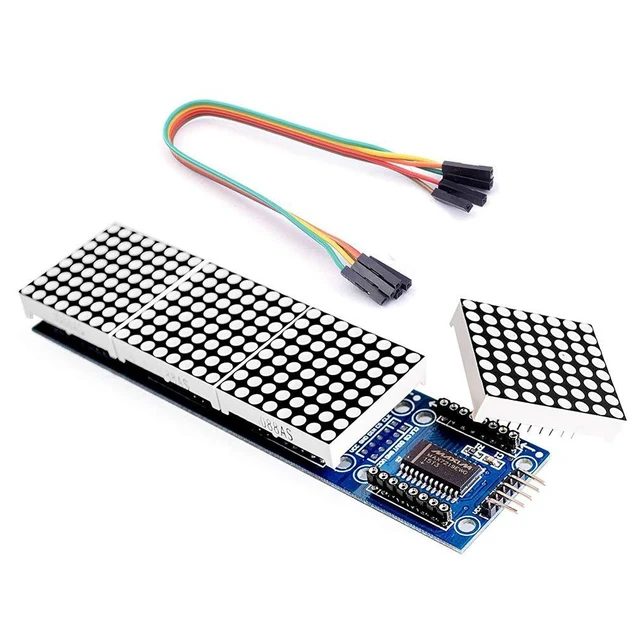 Alt view image 2 of 4 - MAX7219 Dot Matrix Module for Arduino Microcontroller 4 in 1 Display with 5pin L