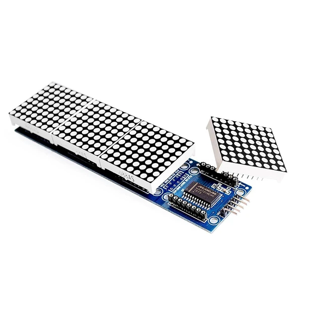 Alt view image 3 of 4 - MAX7219 Dot Matrix Module for Arduino Microcontroller 4 in 1 Display with 5pin L