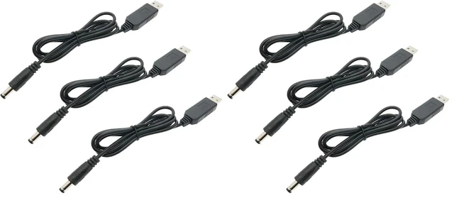 Main image of 3pcs USB to DC Convert Cable 5V to 12V Voltage Step-Up Cable Max Power 10W 5.5x2