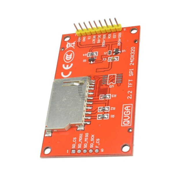 Alt view image 5 of 6 - 2.2 Inch ILI9341 SPI TFT LCD Display 240x320 ILI9341 LCD Screen with SD Card Slo