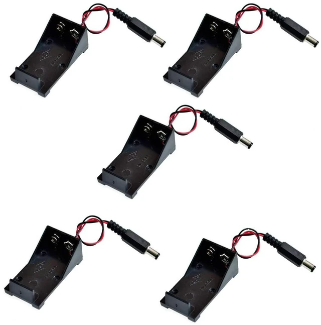 Main image of 5pcs Battery Holder Box with DC Plug for Arduino Raspberry Pi